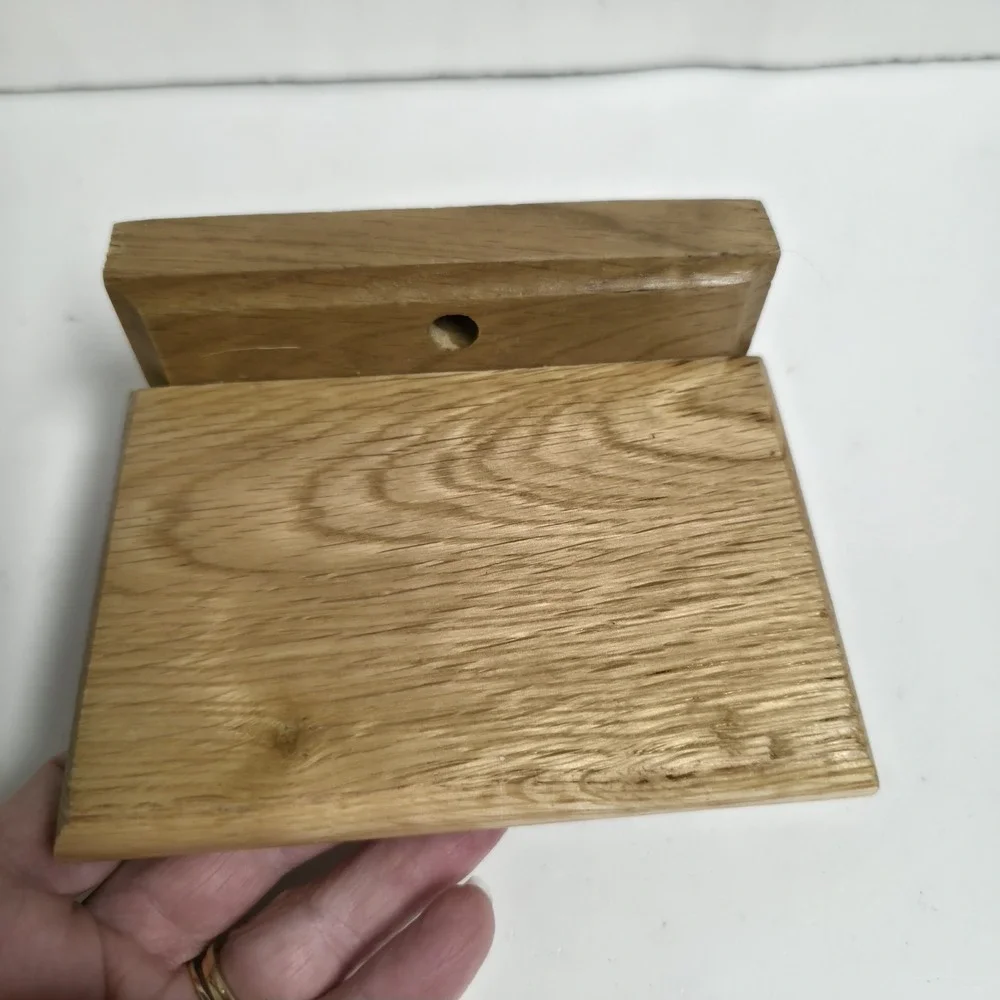 Vintage Oak Wood Wall Mount Soap Dish Holder Handcrafted Hardwood Bathroom Tray